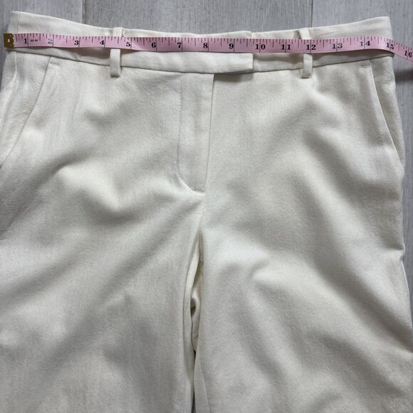 Talbots Windsor Curvy Pants Women’s 2 Ivory Cream Italian Flannel Wool Blend - Picture 9 of 12